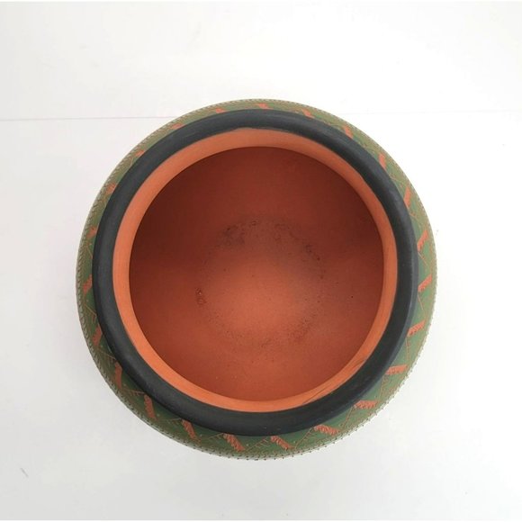 Native American Navajo Vase Pot by C. Buralli Terra Cotta Multi-Color 1996 DH606 - Picture 9 of 15